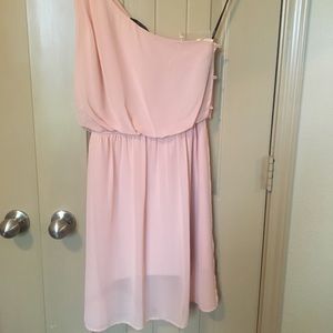 Forever 21 one shoulder dress in blush.